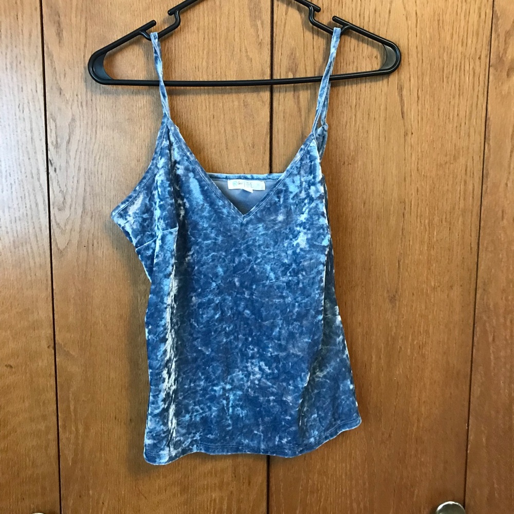 Blue plush tank top